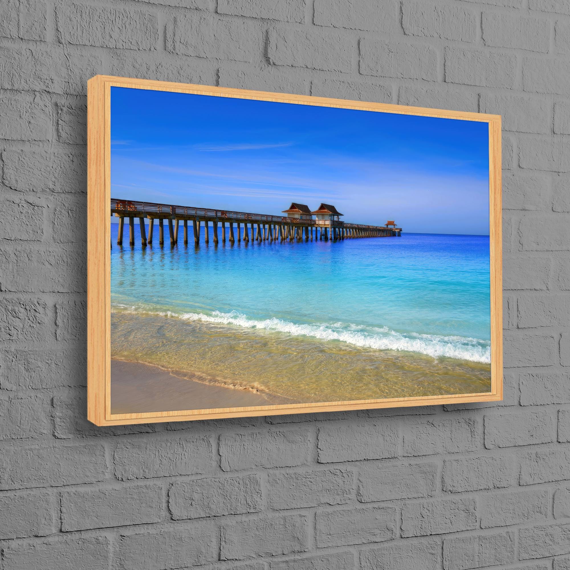 Naples Pier Wall Hanging, Florida Canvas, USA Art Canvas, Bedroom Decor Art, Christmas Gifts, View Art Canvas, Kitchen Decor Art,
