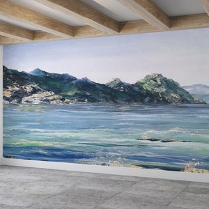 Nature Landscape Wall Paper, Paper Wall Art, View Wall Print, Contemporary Wall Print, Abstract Sea Landscape Wall Art, Paper Cutting Art,