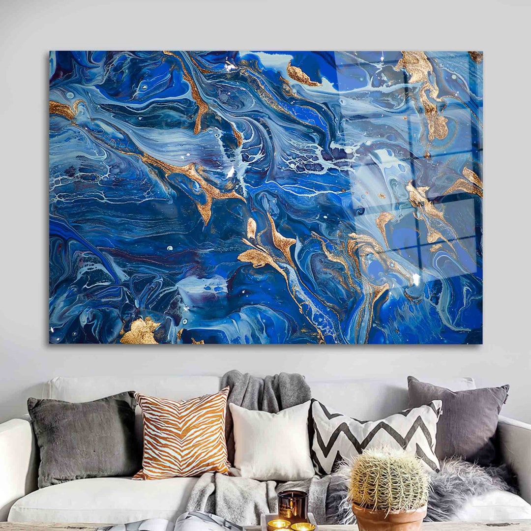 Contemporary Wall Decor, Shimmery Glass Wall, Abstract Glass Printing ... - Textured Glass Wall Decor For Contemporary Apartment