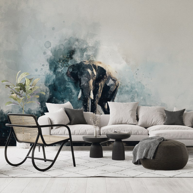 Buy Loft Paper Craft, Watercolor Elephant Painting Wall Stickers