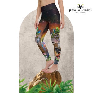 Rainbow Bird Tribes of Pachamama Yoga Leggings