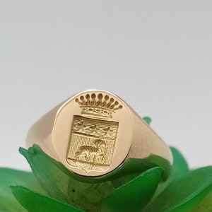 Aries Coat of Arms Signet Ring [RING] 750/000 yellow gold