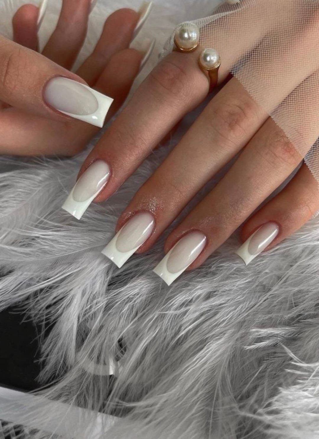 Milky White French Press on Nails Stick on Set of 10 False Etsy