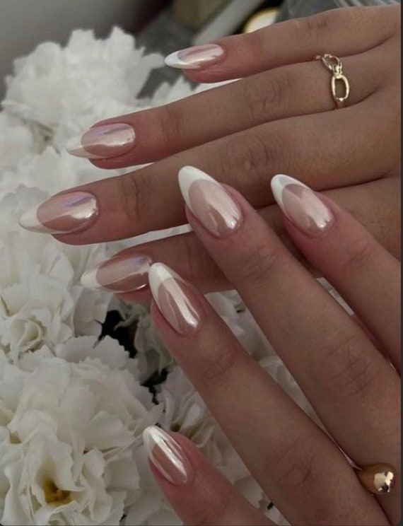 chrome french nails