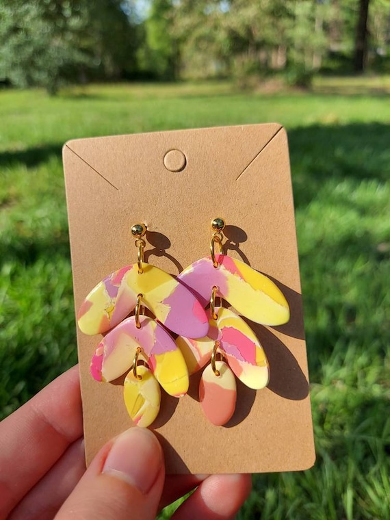 Modern Design, Handmade, Lightweight, Hypoallergenic, Polymer Clay