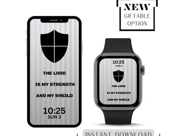 Mens Christian-Themed Matching Smartphone & Smartwatch Wallpapers Faith-Inspired Designs IPhone Apple Watch Digital Background Screensaver