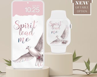 Christian 'Spirit Lead Me' Dove Wallpaper, iPhone & Apple Watch (Digital Download)