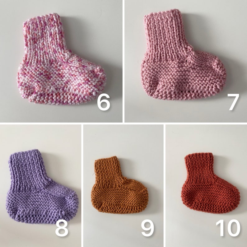 Andréa Chaussons bébé tricotés Handmade/premier chausson/premier noël/valise naissance/idée cadeau/bébé/layette/100%fait main image 4