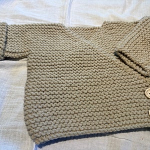 Handmade knitted baby bra from birth to 1/3 months/wrap-around/birth gift/layette/baby
