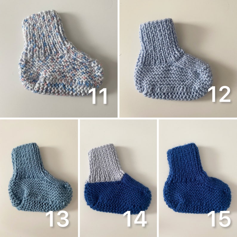 Andréa Chaussons bébé tricotés Handmade/premier chausson/premier noël/valise naissance/idée cadeau/bébé/layette/100%fait main image 5