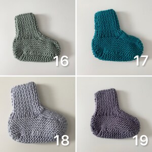 Andréa Chaussons bébé tricotés Handmade/premier chausson/premier noël/valise naissance/idée cadeau/bébé/layette/100%fait main image 6