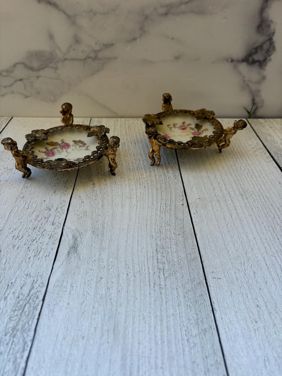 Vintage Catch All Dish, Vintage Ring Dish, Vintage Cherub Dish, Victorian Decor, Victorian Ring Holder, Victorian Dish, Cherub Trinket Dish