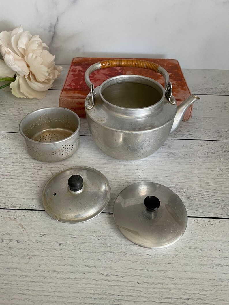 Vintage Teapot Aluminum Teapot Japanese Teapot Loose Leaf Etsy