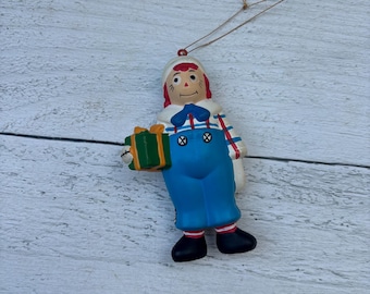 doll ornament, 1992 Vintage Raggedy Andy Christmas Ornament