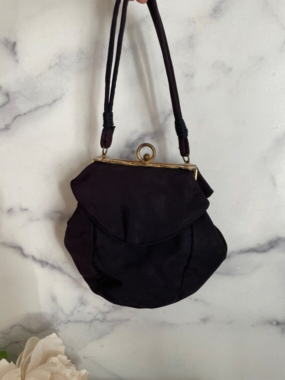 80s black handbag small - Gem