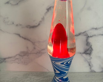 vintage lava lamp, lava lite lamp, blue pshycedelic lava lamp, 1990 lava lamp