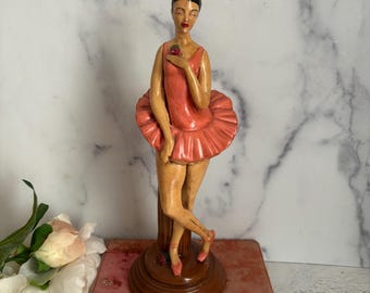Vintage Ballerina, Ballerina Statue, Ballet Decor, standing Ballerina, Dancing Ballerina, Ballerina Friends, pink ballerina, ballet lover