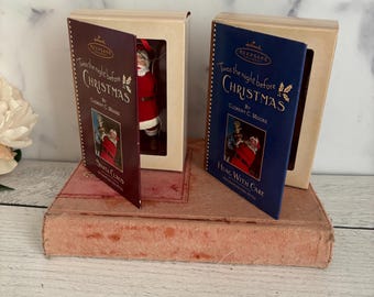 Vintage Santa Ornament, Twas the night before Christmas, Vintage Christmas Tree, Santa Christmas Tree, Colorful Santa, stocking Ornament