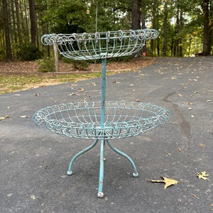 Wrought Iron Planter, Two Tier Planter, French Style Planter, Antique Display Rack, Wire Basket Rack, Planter Stand, Wire Plant Stand