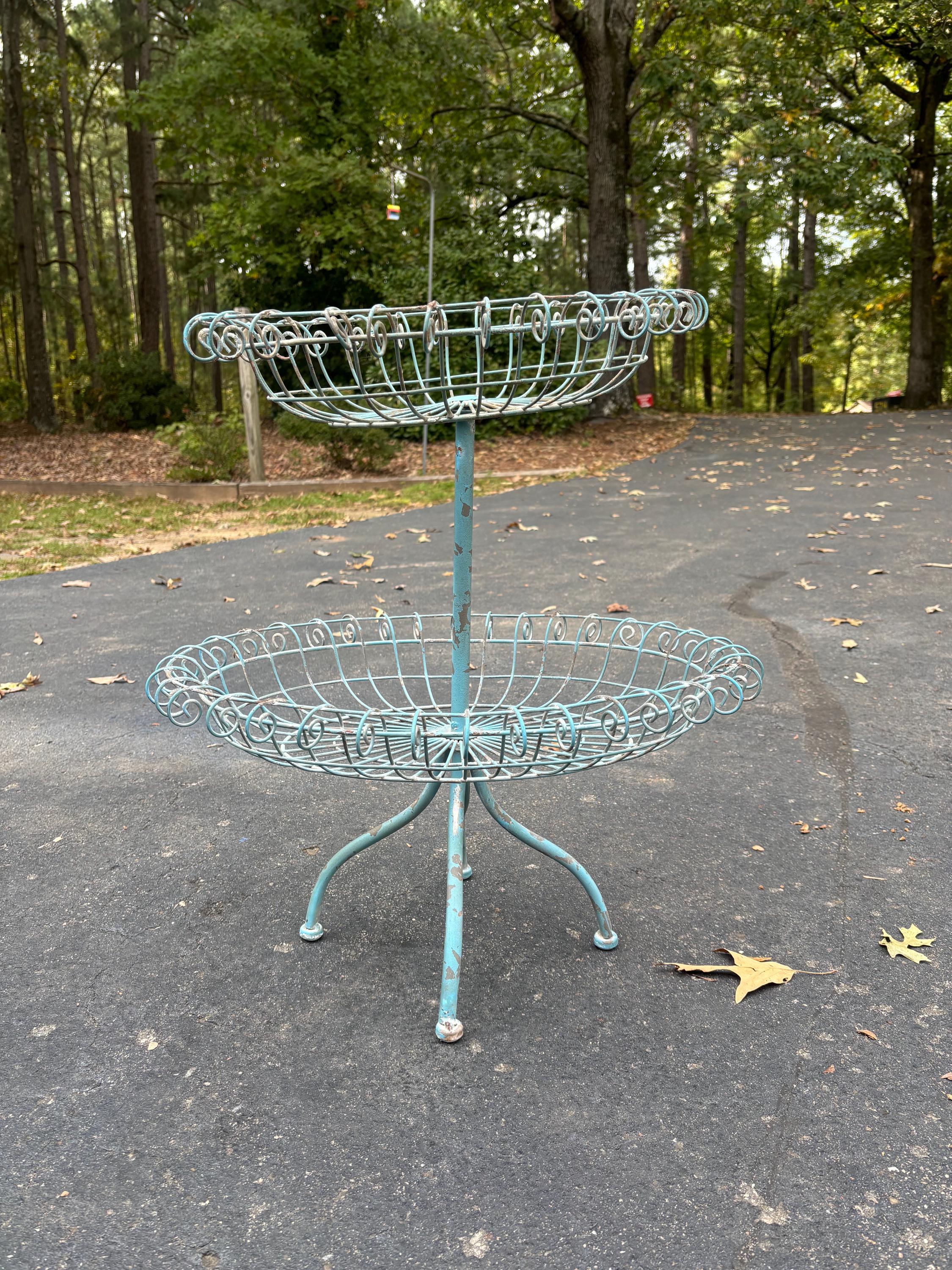 Wrought Iron Planter, Two Tier Planter, French Style Planter, Antique  Display Rack, Wire Basket Rack, Planter Stand, Wire Plant Stand - Etsy