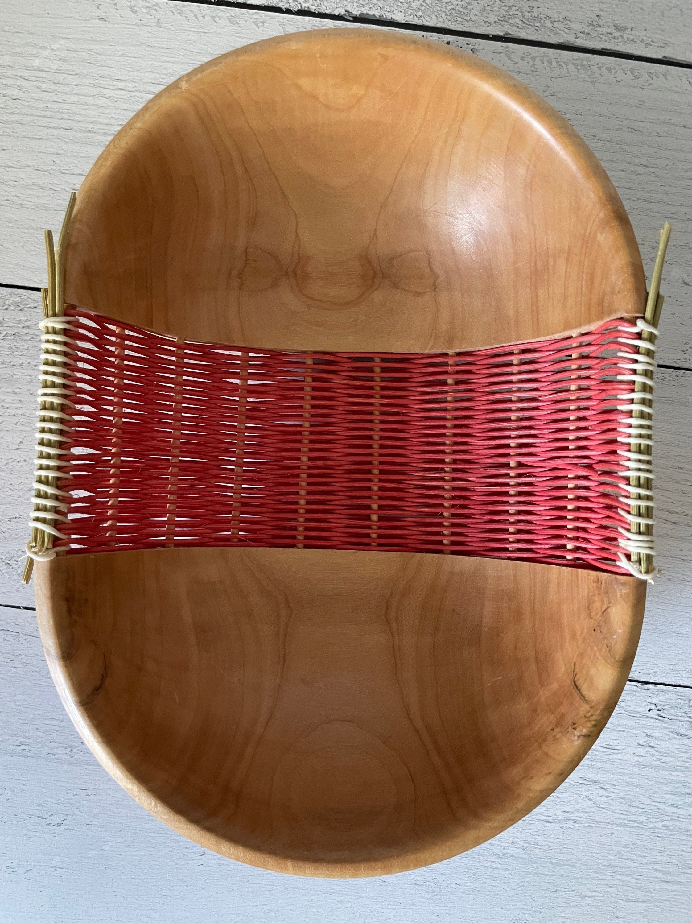 Vintage Woven Wood Bowl Wood Bowl Table Decor Table Center Etsy