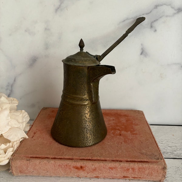 Antique Coffee Pot, Turkish Coffee pot, Arabic Coffee Pot, Brass Coffee Pot, Cezve Coffee Pot, Dallas Coffee Pot,