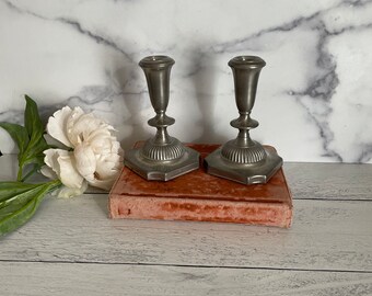 Vintage Candle Holder, Classic Candle Holder, Metal Candle Holder, Silver Candle Holder, Pair of Candle Holders, Heavy Candle Holder
