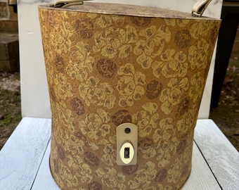 Everbest Of Hollywood Florida Hat/Wig Box Travel Case, Floral Hat Box, Vintage Hat Box, Vintage Wig Box