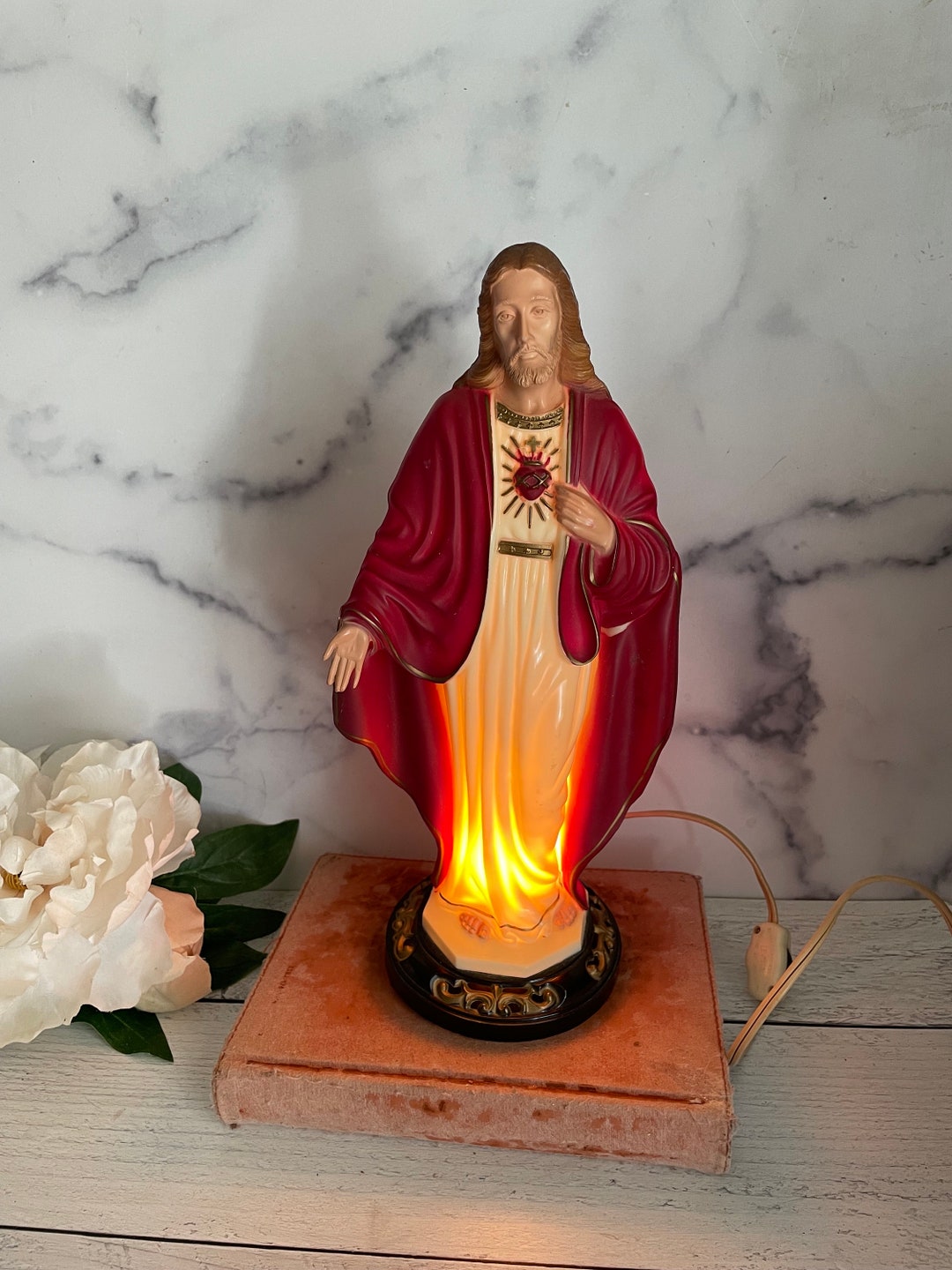Vintage Sacred Heart of Jesus Jesus Light Jesus Lamp Light Etsy