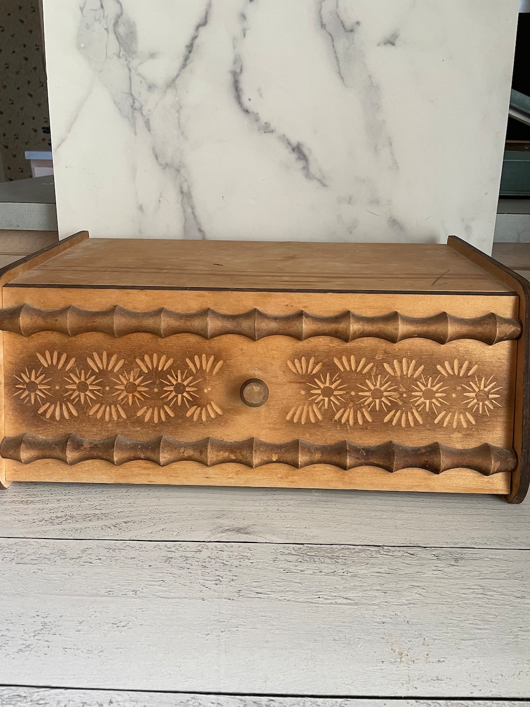 Vintage Bread Box, Wooden Bread Box, Storage for Bread, Double Bread
