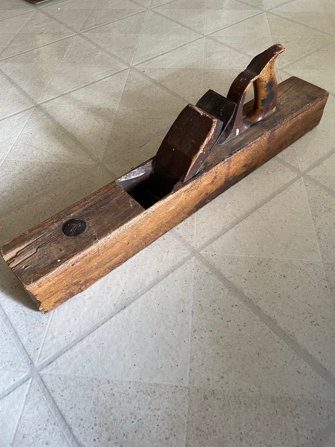 Large Wooden Jointer Plane, Antique Jointer Plane, Primitive Tool