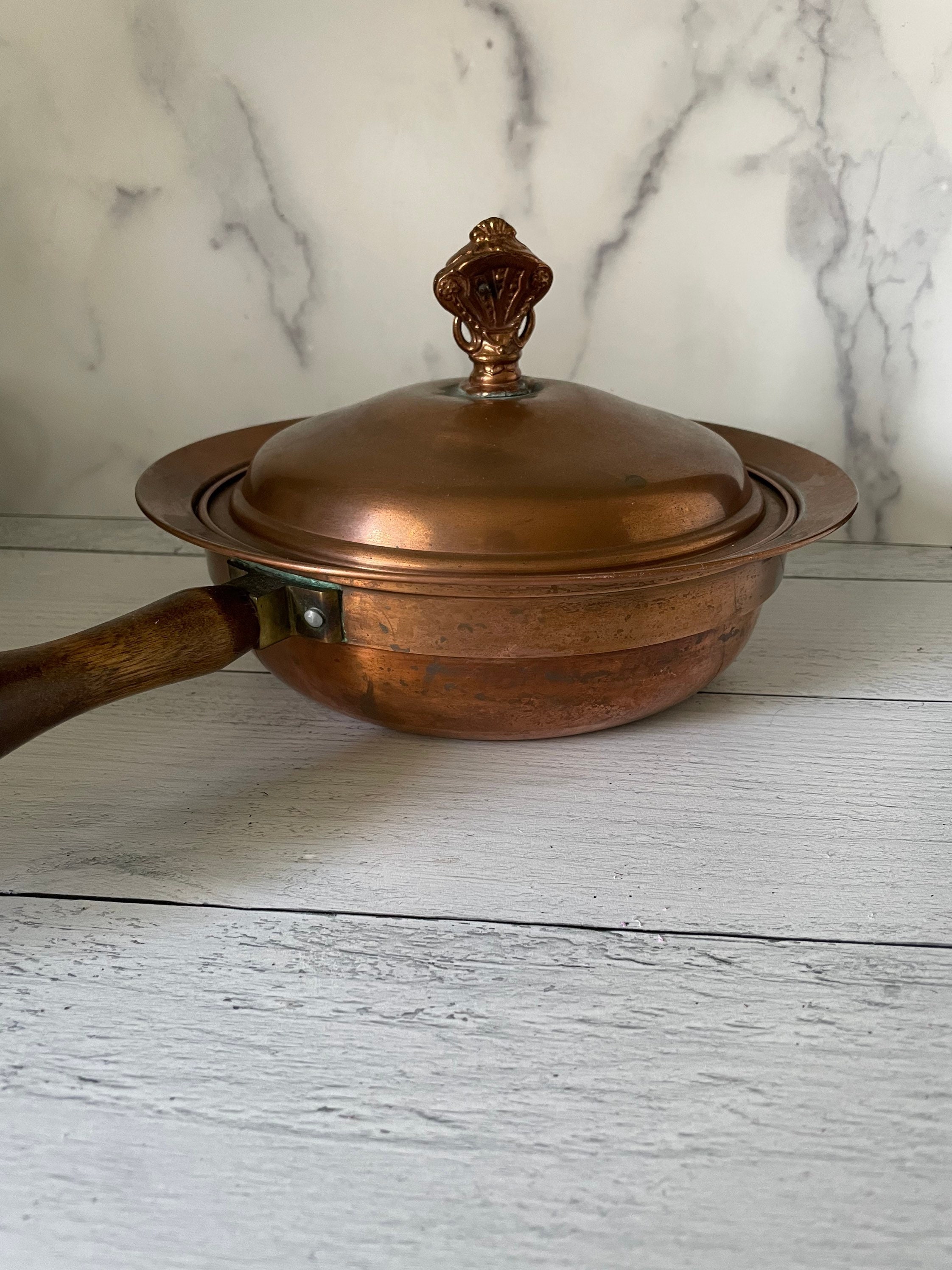 Krogarhuset Copper Saucepan Small 12oz With Tin Lining & Lid Vintage From  Sweden