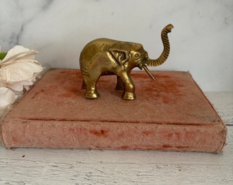 Brass Elephant, Small Elephant, Elephant Statue, Elephant Figurine,