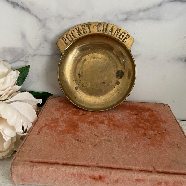 Vintage Catch All Dish, Vintage Ring Dish, Vintage Change Dish, Brass Change Dish, Money Dish,