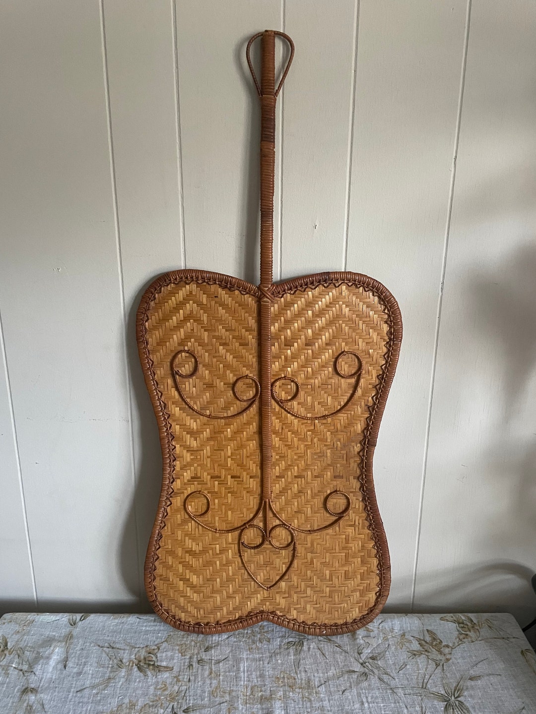 Wicker Wall Fan, Woven Wall Fan, Wicker Decor, Wicker Wall Decor, Tiki