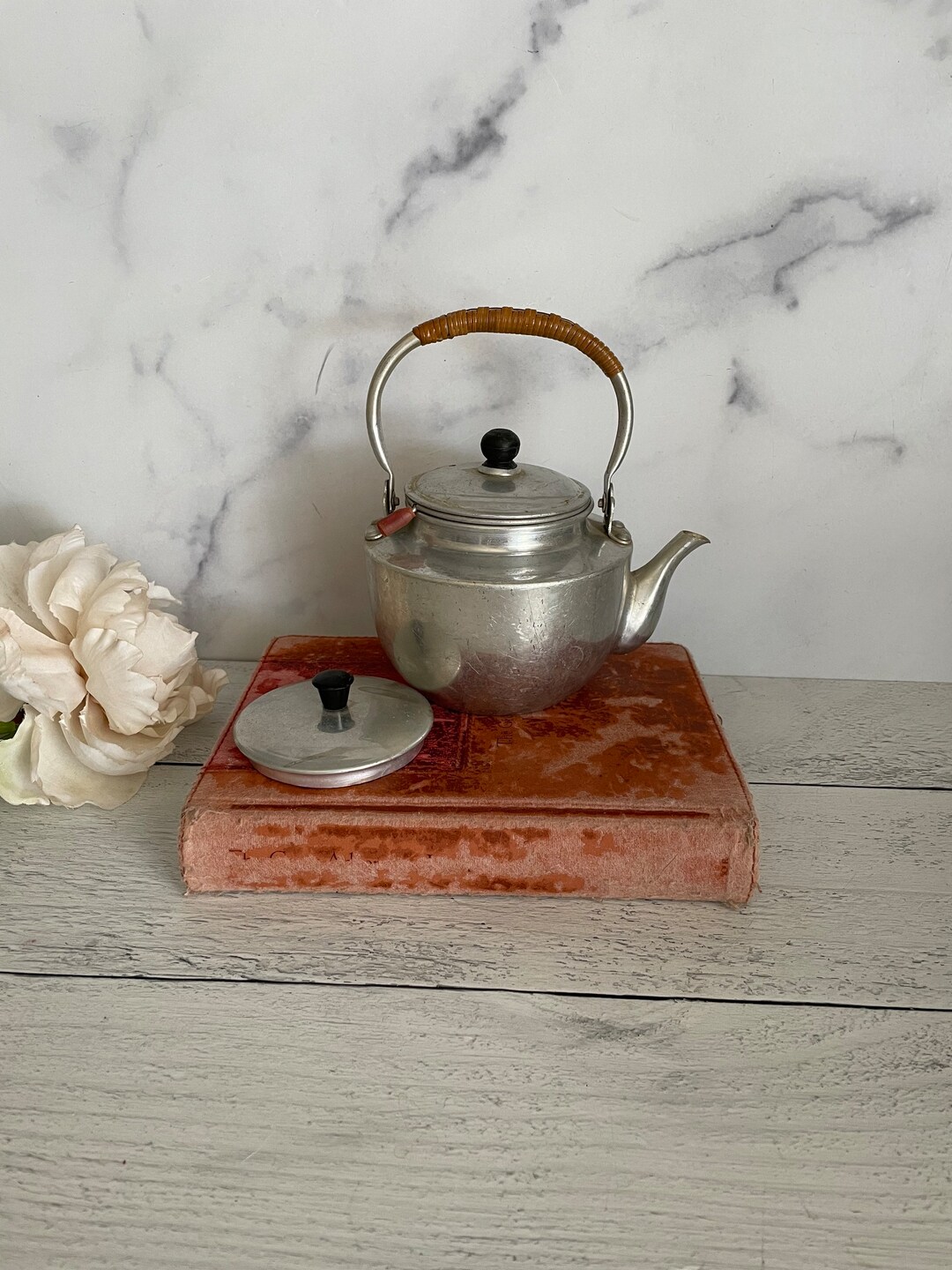 Vintage Teapot, Aluminum Teapot, Japanese Teapot, Loose Leaf Tea Pot