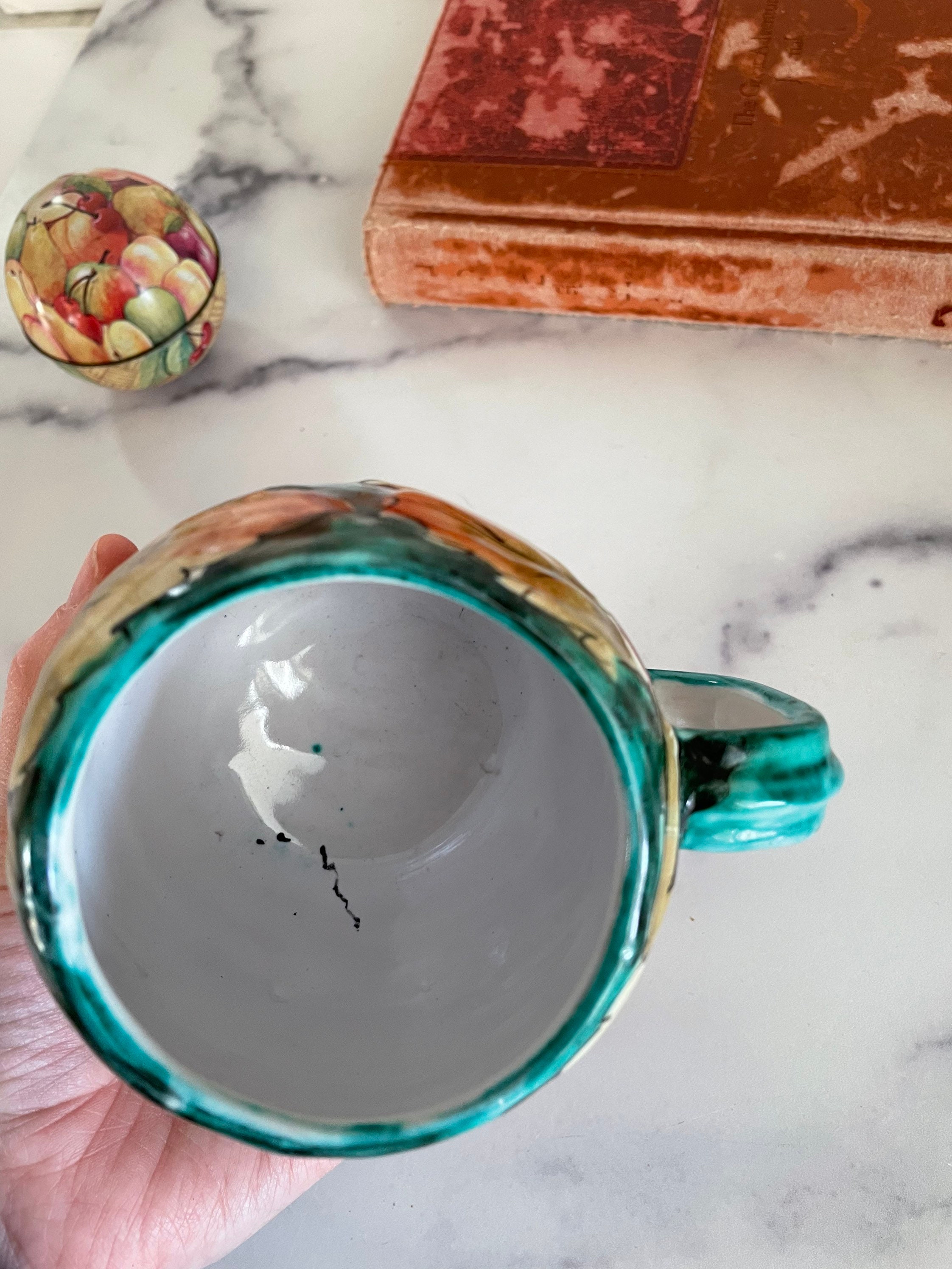 Italian Pottery Vintage Coffee Cup Italian Majolica Cup Etsy