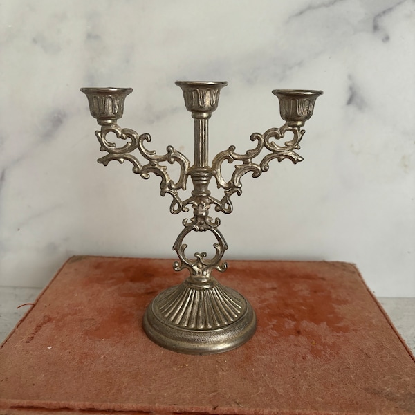 Mini Candelabra, Vintage Candelabra, Candelabra Centerpiece, 3 arm Candelabra, Centerpiece Candlestick Holder, Victorian Decor