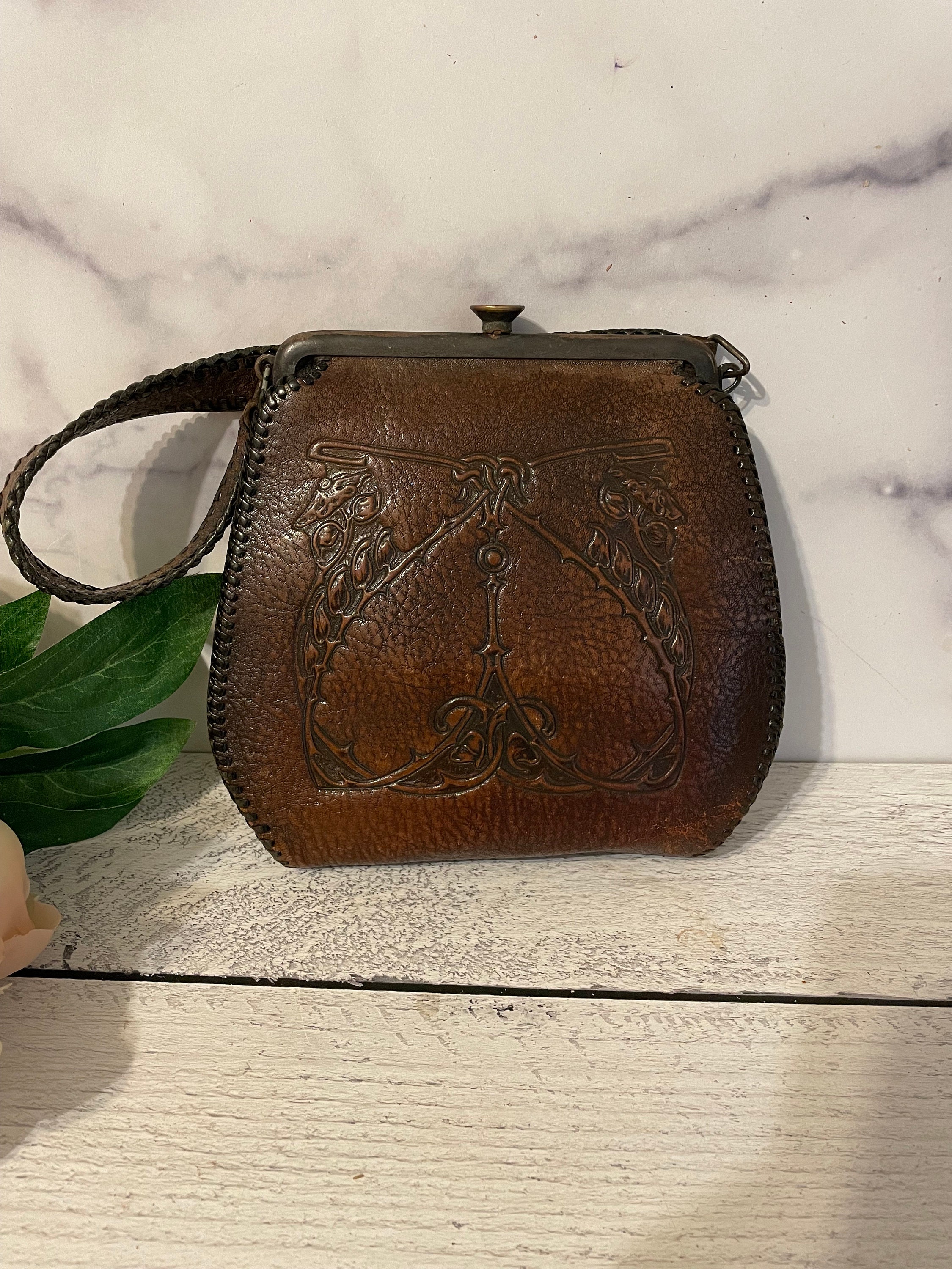 Vintage leather purse hotsell