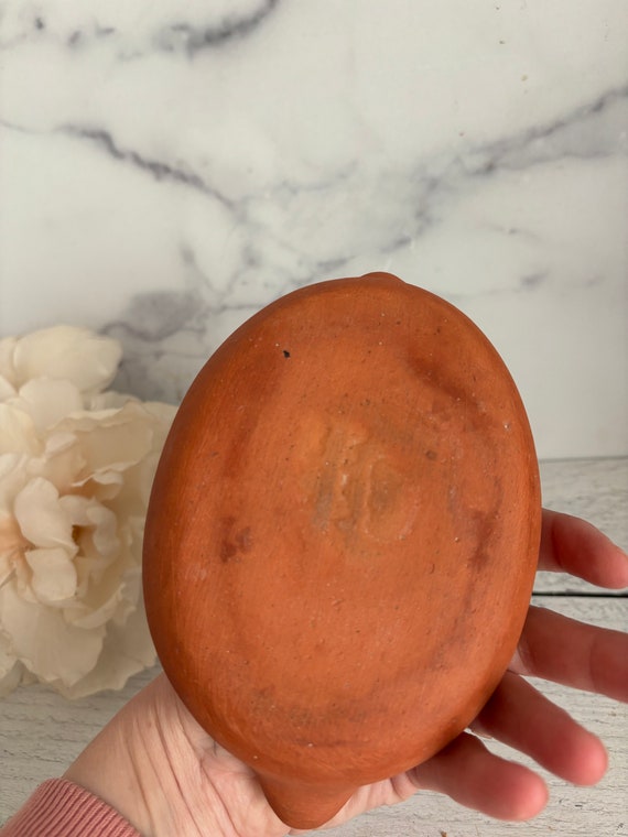 Vintage Catch All Dish, Vintage Ring Dish, Vintage Soap Dish, Red Clay Soap Dish, Blue Soap Dish, Hand Painted Soap Dish View 5