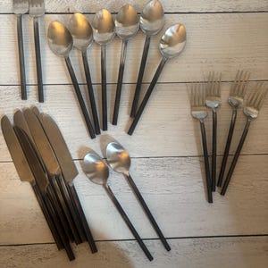 Vintage flatware, forged flatware, blacksmith flatware, forged spoons, forged forks, forged knives