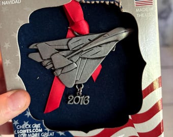 2016 Gloria Duchin Military Jet Christmas Ornament | USA Made | Fighter Jet Ornament | Patriotic Holiday Decor | NIB