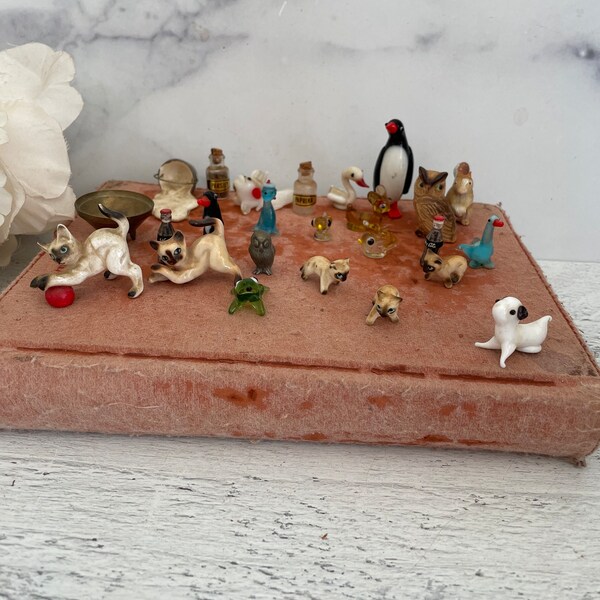 Tiny Vintage Glass Animal Etsy
