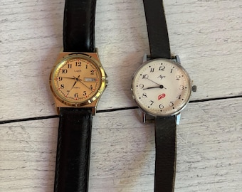 Vintage Luch USSR Watches Lot of 2 | Soviet Belarus Wristwatches | Quartz & Mechanical | Untested | Parts or Repair
