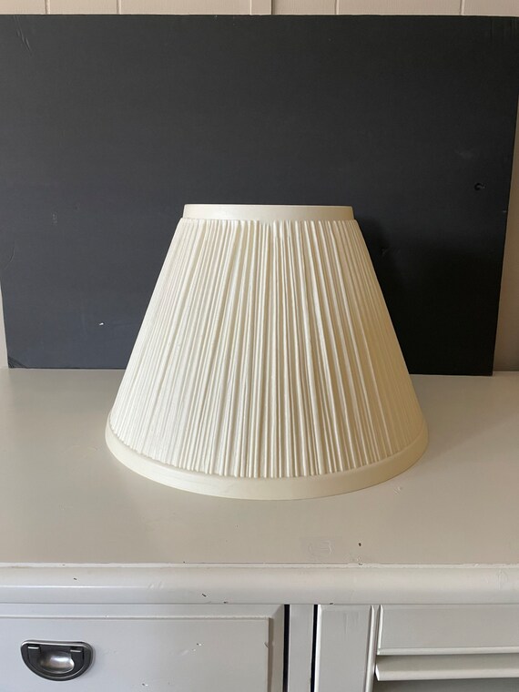 Vintage Plastic Lamp Shade Cream Color Lamp Shade Gathered Etsy