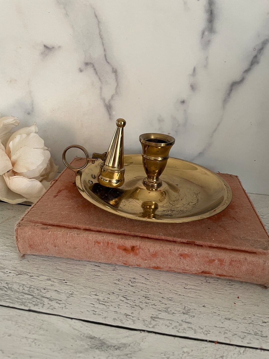 Brass Tapar Candle Holder, Finger Loop Candle Holder, Chamberstick