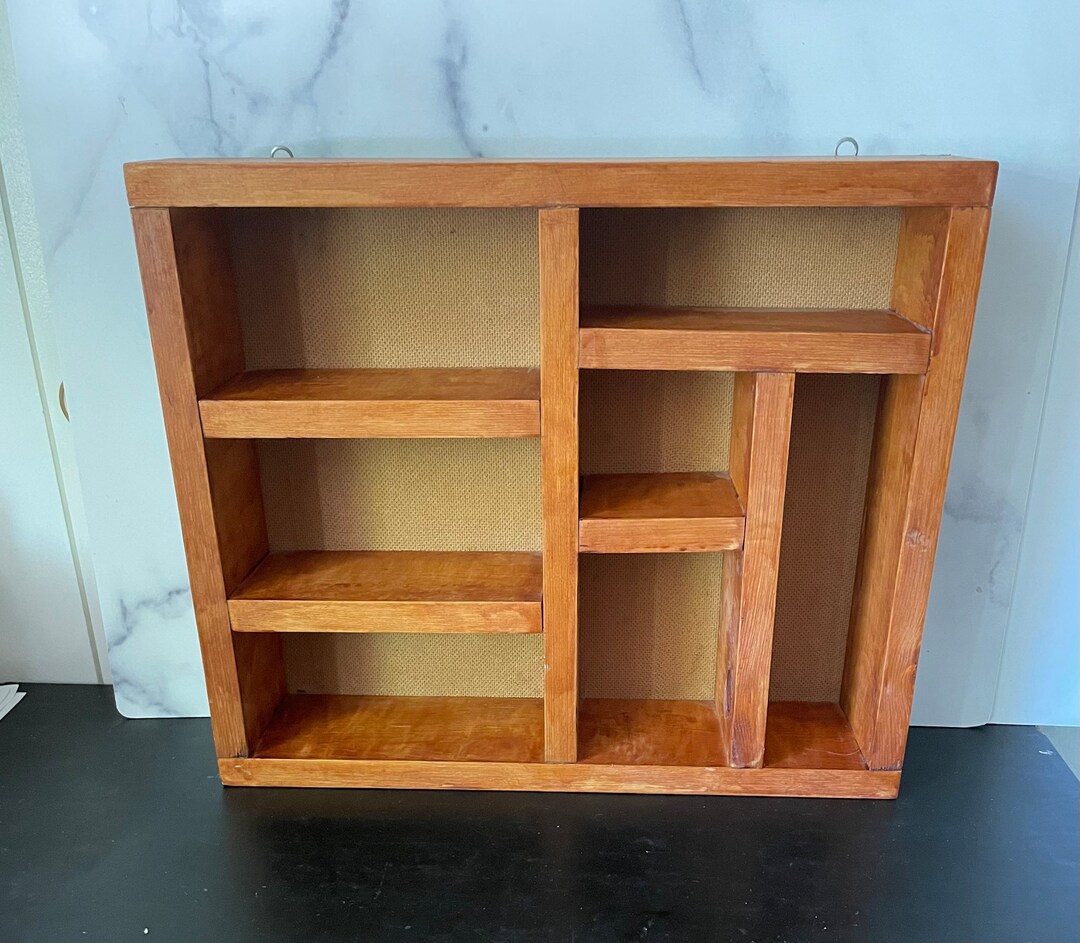 Wood Shadow Box, Vintage Display Shelf, Knick Nack Shelf, Display Case ...