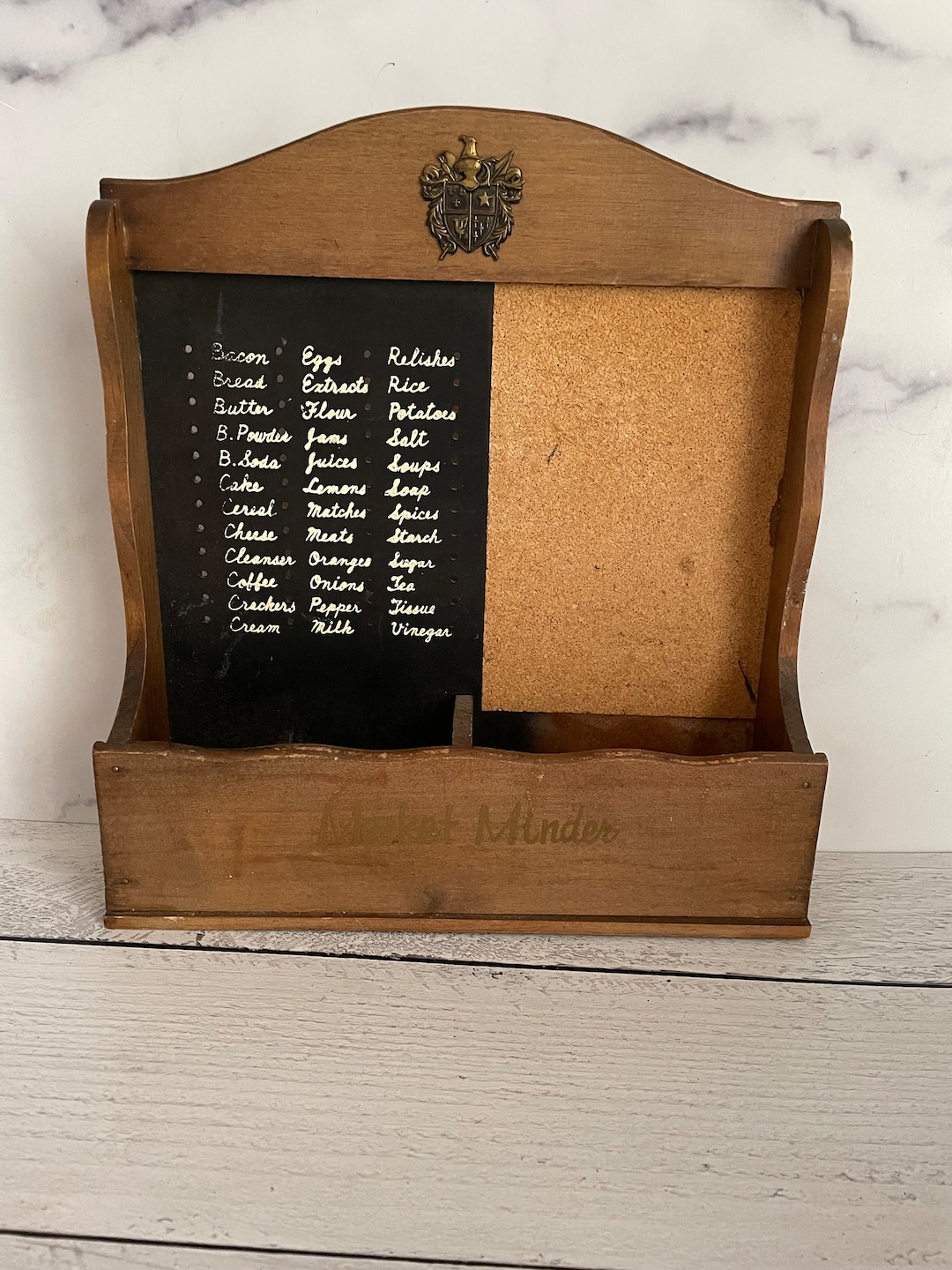 Vintage Market Minder, Grocery Store List, Vintage Message Board