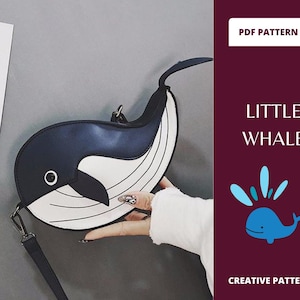 Whale bag PDF sewing Pattern | Original bag pattern | Whale pattern | Shoulder bag pattern | Messenger bag Pattern | Leather pattern
