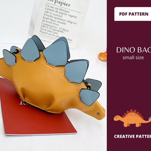 SAC DINO PDF | Motif dinosaure numérique | Petit sac à main | Sacs à bandoulière pour femmes | Besaces dinosaures | Mini porte-monnaie